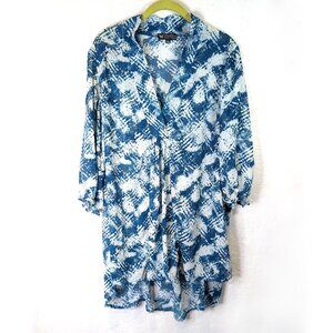 Papillon Turquoise Gathered front Hi-low top XL